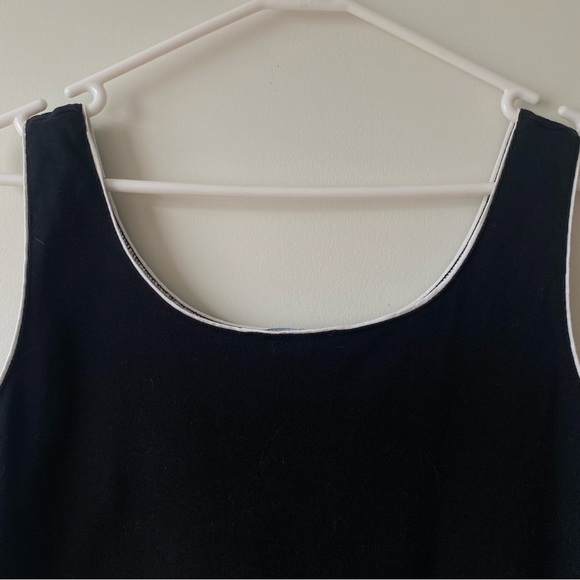 Jones New York 100% Cotton Scoop Neck Tank White Trim Size Medium - Picture 2 of 6